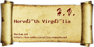 Horváth Virgília névjegykártya